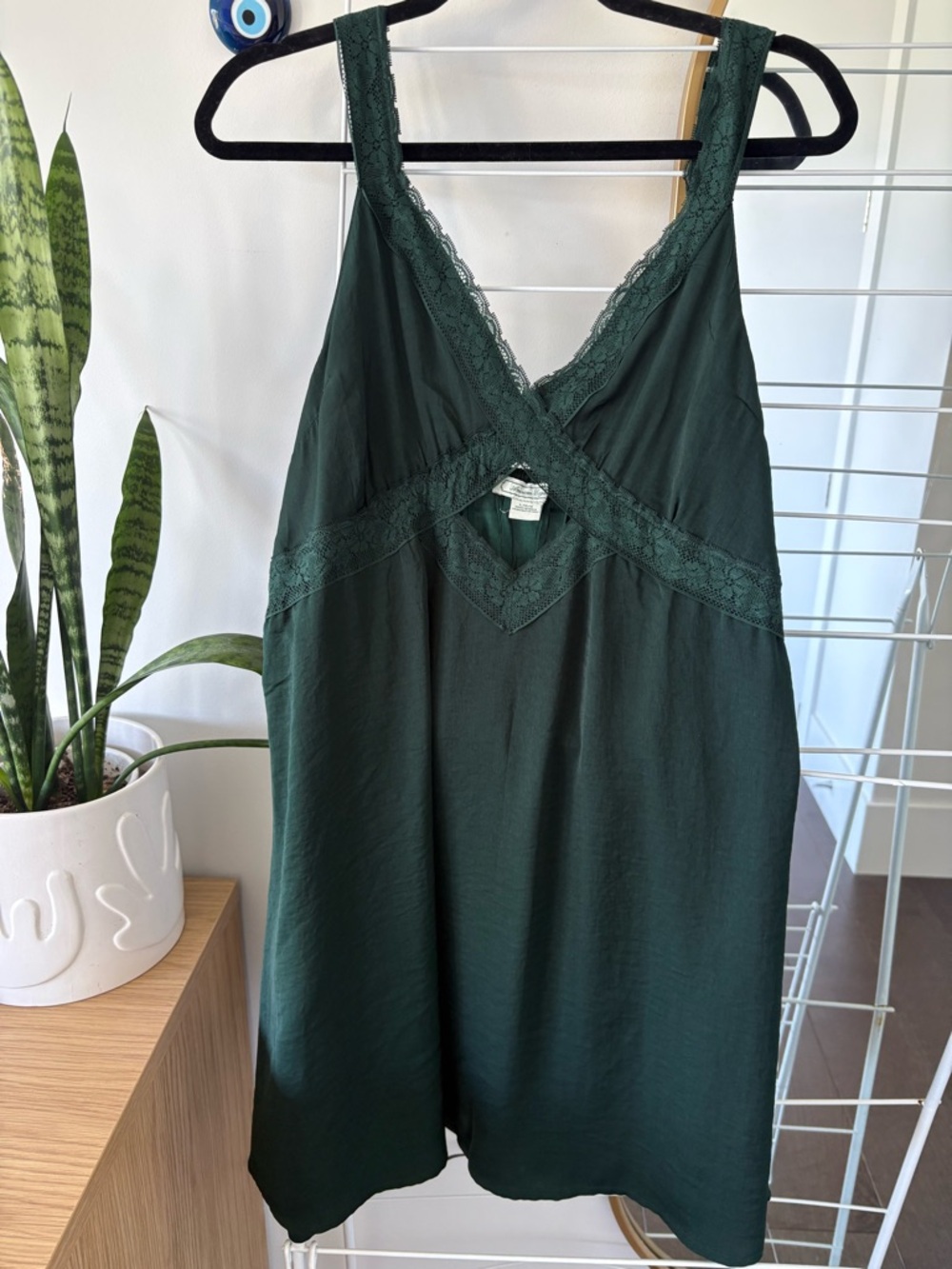 american eagle silky cutout lace dress